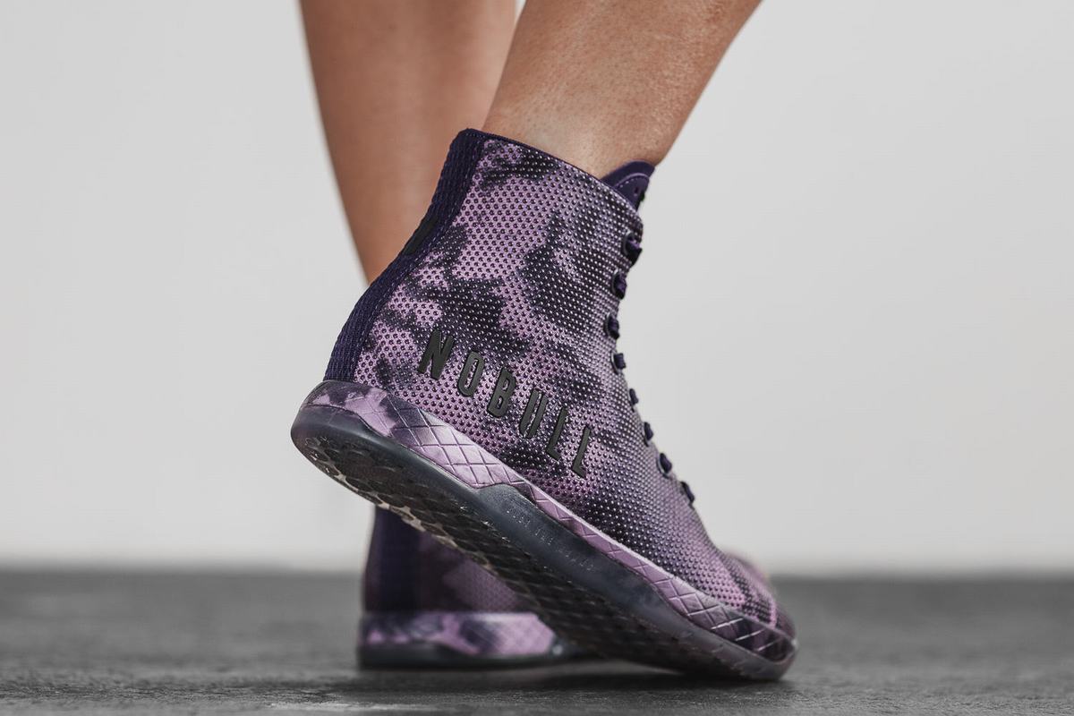 Nobull Superfabric High-Top Tie-Dye Women's Trainers Dark Purple | Australia (YO5421)